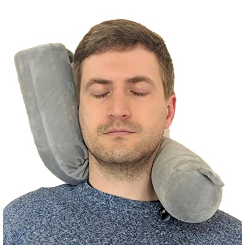  Point2Points Twist Memory Foam Travel Pillow - 100% Pure Memory Foam Neck Pillow With Comfortable & Machine Washable Cover, Neck Pillow For Travel Kit With Sleep Mask, Earplugs & Travel Bag