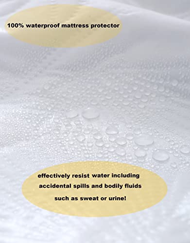  Twin XL Mattress Protector Waterproof Quilted Mattress Pad Cover Fitted Sheet Style 18" Deep Pocket Gray Twin Extra Long Size
