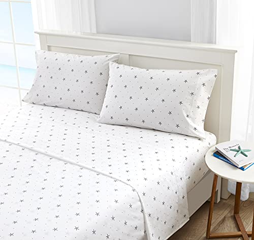  Nautica - Twin Sheets, Cotton Percale Bedding Set, Coastal Home Decor, Dorm Room Essentials (Star Spangled Coastal Blue, Twin)