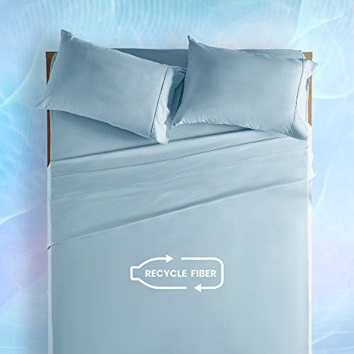  SLEEP ZONE Eco-Friendly Queen Size Bed Sheet Set 4 Piece - Soft & Breathable Microfiber Bedding Sheets Set - Including Flat Sheet, Fitted Sheet, Pillowcase (Green, Queen)