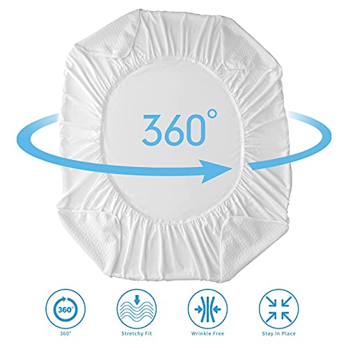  RDICOEUR Premium Full Size Mattress Protector Waterproof, Hypoallergenic Mattress Cover, Fitted Sheet Style, 16 Inch Deep Pocket