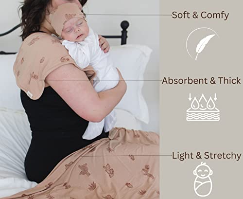  Leyl&Ari Newborn Essentials | Swaddle Blanket Burp Cloth Hat Set (Daises/Butterflies) (Cactus Set)