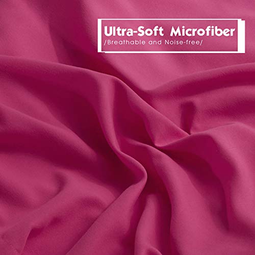 HIG 3pc Down Alternative Comforter Set - All Season Reversible Comforter With Two Shams - Quilted Duvet Insert With Corner Tabs - Box Stitched - Super Soft, Fluffy (Full/Queen, Pink)