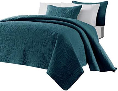  Austin 3-Piece Oversized Bedspread Coverlet Set (King, Khaki)