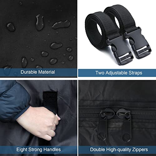  Mattress Bags For Moving, Twin Mattress Bags For Storage, Heavy Duty Mattress Bag With 8 Handles & Adjustable Straps, 100% Waterproof Mattress Cover For Moving, Reusable Thick Tarp, Black