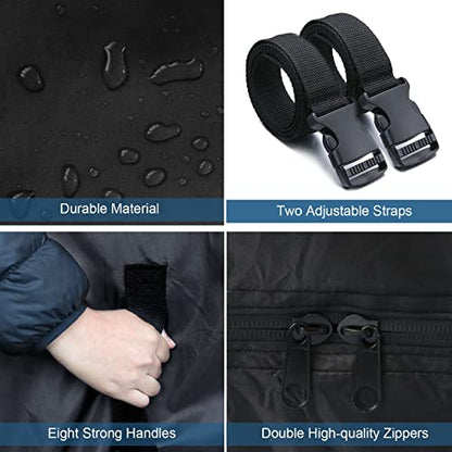  Mattress Bags For Moving, Twin Mattress Bags For Storage, Heavy Duty Mattress Bag With 8 Handles & Adjustable Straps, 100% Waterproof Mattress Cover For Moving, Reusable Thick Tarp, Black