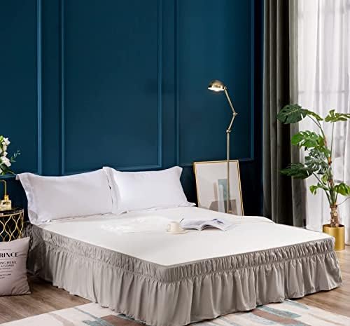  Bed Skirt Queen Size 15-16 Inch Drop Dust Ruffle Premium Soft And Cozy Brushed Microfiber Three Fabric Sides Wrap Around With Elastic No Top Easy On Queen/King Blush Pink