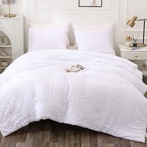  YOZEN Sage Green Queen Seersucker Comforter Set (90x90 Inch), 3 Pieces Textured Comforter With 2 Pillowcases, Soft Lightweight Microfiber Down Alternative Bedding Set For All Season