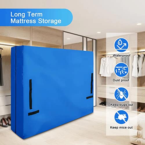  Attress Bags For Moving Reusable Heavy Duty Tarp Mattress Storage Bag Queen With Handles Strong Zipper Closure Waterproof Mattress Moving Bag Extra Thick Mattress Cover For House Moving Travel