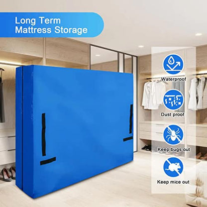 Attress Bags For Moving Reusable Heavy Duty Tarp Mattress Storage Bag Queen With Handles Strong Zipper Closure Waterproof Mattress Moving Bag Extra Thick Mattress Cover For House Moving Travel