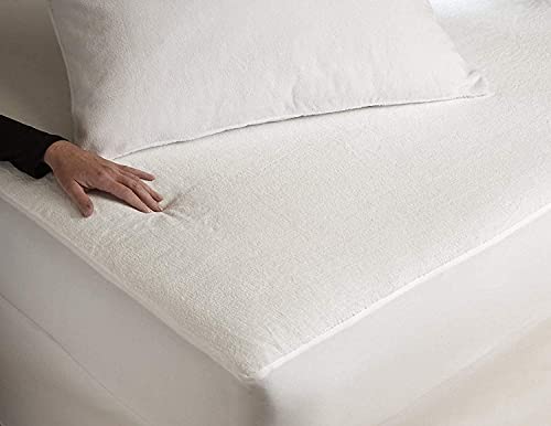  Mattress Protector-RV Short Queen, Premium, Cotton Waterproof Mattress Cover Protectors Fitted Sheet Style Elastic Fitted Mattress Cover Terry Top Surface Fits 15" Deep Pocket, White