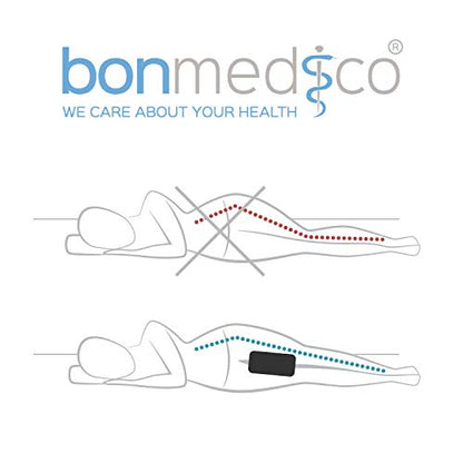  Bonmedico Knee Pillow Knee Support - Home Office Side Sleeper Pillow For Between Legs When Sleeping, Soft Memory Foam Made For Sciatica Pain Relief And Back Pain Relief, Black