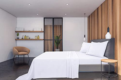  Oakias Twin Flat Sheets White – Pack Of 2 Top Sheets For Bed – Soft Brushed Microfiber Fabric – Shrinkage & Fade Resistant – Ideal For Hotels And Hospitals – Machine Washable