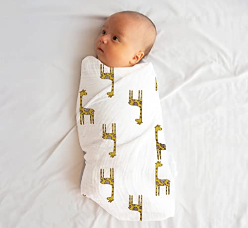  100% Muslin Swaddle Blankets,Baby Swaddling Blankets For New Born, Baby Receiving Blankets Unisex, Soft, Warm And Cosy Baby Blankets Pack Of 4, Size 47 X 47 Inches,Gift For New Mom Jungle Jam