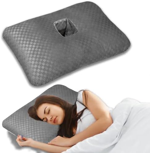  Wuronsa Ear Pillow With Ear Hole For CNH And Sore Ear Pain Ear Inflammation Pressure Sores, Ear Piercing Pillow For Side Sleepers Ear Guard Pillow|Support Earplugs For Sleep (Light Grey)