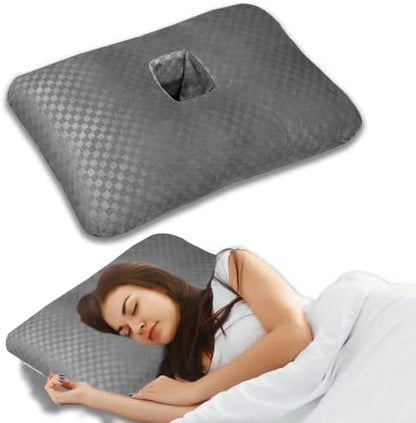  Wuronsa Ear Pillow With Ear Hole For CNH And Sore Ear Pain Ear Inflammation Pressure Sores, Ear Piercing Pillow For Side Sleepers Ear Guard Pillow|Support Earplugs For Sleep (Light Grey)