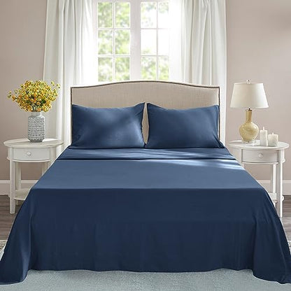  CHUN YI Bed Sheets Queen Size, 4 Piece Sheet Set, Fitted Sheet And Pillowcase Set, Queen Sheets Deep Pocket, Super Soft Breathable Cooling Sheets Hotel Luxury Sheets Easy Care (Grey)