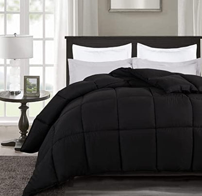  All Season Down Alternative Comforter - Plush Microfiber Fill - Box Stitch Quilted - Duvet Insert With Corner Tabs (Full/Queen, White)