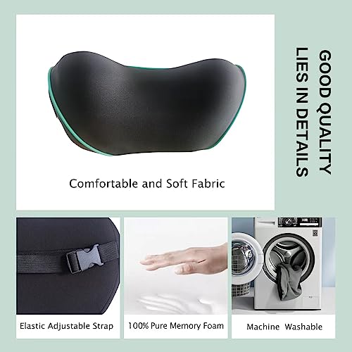  Really Soft Car Headrest Pillow, Car Pillow For Driving With Adjustable Strap, 100% Memory Foam Neck Pillow, Breathable Removable Cover & Ergonomic Design - Travel Car Neck Pillow(Lightblue Side Rope)