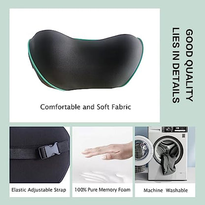  Really Soft Car Headrest Pillow, Car Pillow For Driving With Adjustable Strap, 100% Memory Foam Neck Pillow, Breathable Removable Cover & Ergonomic Design - Travel Car Neck Pillow(Lightblue Side Rope)