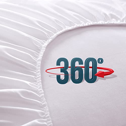  Lux Decor Collection Mattress Pad-Queen Mattress Cover Stretches Upto 16 Inches -Full Size Mattress Topper- Quilted Fitted Mattress Pad Deep Pocket - Comfortable, Breathable & Easy To Put On Mattress