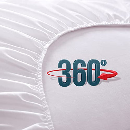  Lux Decor Collection Mattress Pad-Queen Mattress Cover Stretches Upto 16 Inches -Full Size Mattress Topper- Quilted Fitted Mattress Pad Deep Pocket - Comfortable, Breathable & Easy To Put On Mattress