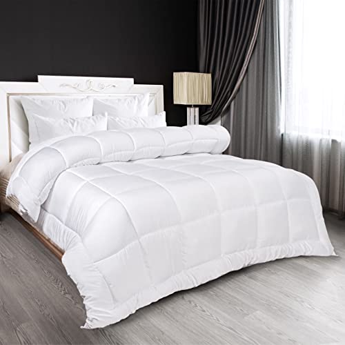  All Season Down Alternative Quilted Twin/Twin XL Comforter - Duvet Insert With Corner Tabs - Machine Washable – Bed Comforter - White
