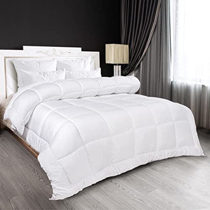  All Season Down Alternative Quilted Twin/Twin XL Comforter - Duvet Insert With Corner Tabs - Machine Washable – Bed Comforter - White