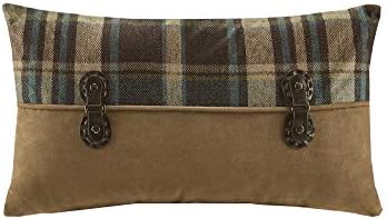  Woolrich Casual Cabin Lodge Lifestyle Decorative Pillow Hypoallergenic Sofa Cushion Lumbar, Back Support, 18" X 18", Hadley Bear Berber White