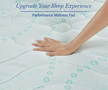  3-Zone Cooling King Mattress Pad, Quilted King Size Mattress Pad, Deep Pocket Fits 8-20 Inch Mattress