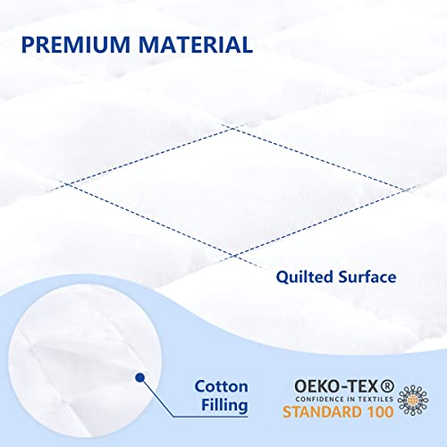  Twin Size 100% Waterproof Quilted Fitted Mattress Pad, Breathable Noiseless Mattress Protector, Soft Mattress Cover, Deep Pocket Stretch Up To 21" Alternative Filling