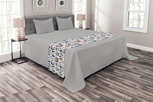  Ambesonne Christmas Bed Runner, Sketchy Hand Drawn Grunge Penguins With Boxes Stars Celebration Theme, Decorative Accent Bedding Scarf For Hotels Homes And Guestrooms, Navy Blue White Umber