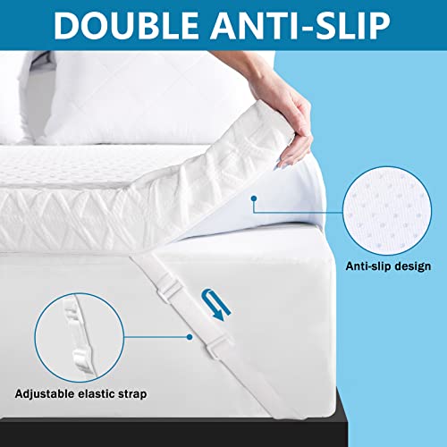  3 Inch Gel Memory Foam Mattress Topper California King Size, High Density Cooling Pad Pressure Relief Bed Topper For Back Pain, With Removable Breathable Soft Bamboo Cover, CertiPUR-US Certified