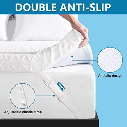  3 Inch Gel Memory Foam Mattress Topper California King Size, High Density Cooling Pad Pressure Relief Bed Topper For Back Pain, With Removable Breathable Soft Bamboo Cover, CertiPUR-US Certified