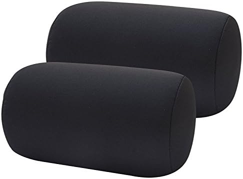  Bookishbunny 2pcs Micro Bead Roll Pillow Cushion For Bed Back Neck Head Body Support, 13" X 7", Various Designs (Dark Gray)