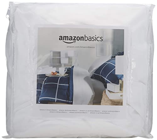 Amazon Basics Zipper-Enclosed Waterproof Mattress And Box Spring Cover Protector - Queen Size, 12 To 18-Inch Depth, White