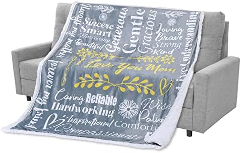  Home I Love You Mom Blanket – Meaningful Mom Blanket, Mother’s Day Present Ideas, 60x50 (Sherpa, Blue) - Mom Birthday Gifts, Mothers Day Blanket Gifts, Mom Gifts From Daughters