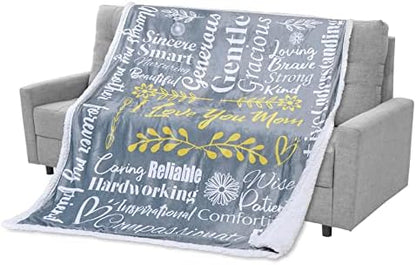  Home I Love You Mom Blanket – Meaningful Mom Blanket, Mother’s Day Present Ideas, 60x50 (Sherpa, Blue) - Mom Birthday Gifts, Mothers Day Blanket Gifts, Mom Gifts From Daughters