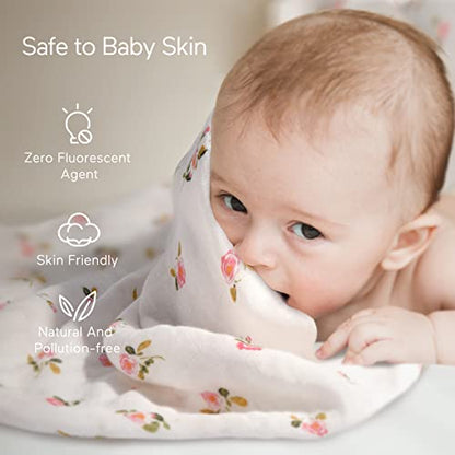  Momcozy Muslin Swaddle Blankets, Soft Silky Baby Blankets 47 X 47 Inches, Breathable Bamboo Swaddle Blankets, Newborn Receiving Blanket For Boys And Girls, 4 Pack
