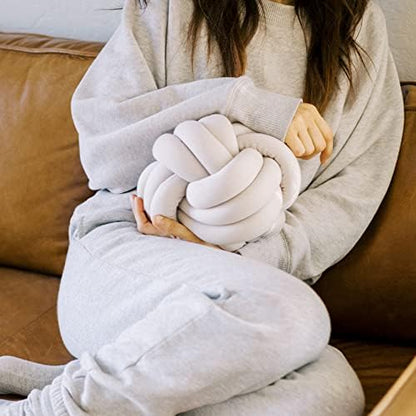  Bearaby Hand-Crafted Knot Pillow Ball - Relieve Stress With Oeko-TEX Certified Organic And Gently Weighted Material - Handcrafted From Natural Rubber Foam (Asteroid Grey, Large)