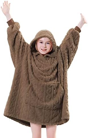  Oversized Blanket Hoodie For Adults - Extra Long Wearable Sweatshirt With Giant Sleeve, Hood And Pocket