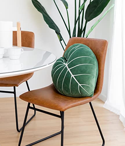  Philodendron Gloriosum Moody Green Leaf Throw Pillow, Decorative, Bed, Flower, Succulent Pillow Great For Plant Lovers, Green Thumb Friends And Family, Accent Decor Leaf Pillow