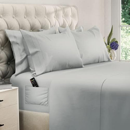  Deep Pocket Queen Sheets - 6 PCS Set - Up To 15 Inches - 2500 Supreme Collection - Superior Softness - Hotel Luxury Sheets & Pillowcases Set - Wrinkle And Fade Resistant (Queen, Gray)