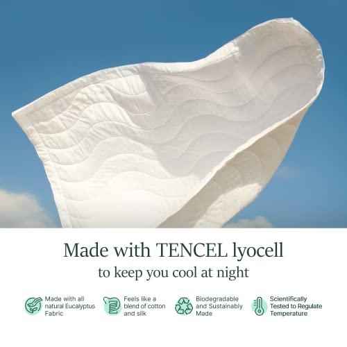  100% Eucalyptus Lyocell Duvet Cover With Corner Ties - Protects And Covers Your Comforter/Duvet Insert, Silky Soft, Cool-to-The-Touch, Naturally-Dyed (White, Full/Queen)