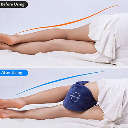  NATUMAX Knee Pillow For Side Sleepers - Sciatica Pain Relief - Back Pain, Leg Pain, Pregnancy, Hip And Joint Pain Memory Foam Leg Pillow + Free Sleep Mask And Ear Plugs