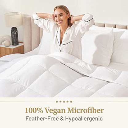  The Ultimate Fluffy Comforter Duvet - Luxury Down Alternative Comforter Queen Fluffy Duvet Insert Thick Comforter Premium All Season Breathable Hotel Collection Puffy Comforter