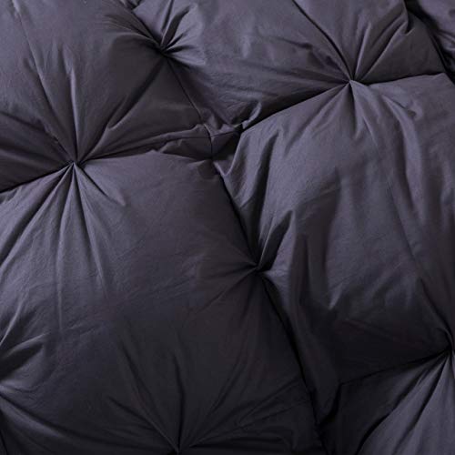  Xurious Goose Down Comforter Queen Size Duvet Insert, Premium Pinch Pleat Design, 1200 Thread Count 100% Egyptian Cotton, 750+ Fill Power, 60 Oz Fill Weight (Queen, Gray)