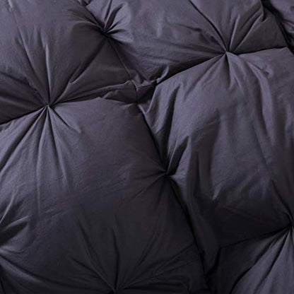  Xurious Goose Down Comforter Queen Size Duvet Insert, Premium Pinch Pleat Design, 1200 Thread Count 100% Egyptian Cotton, 750+ Fill Power, 60 Oz Fill Weight (Queen, Gray)