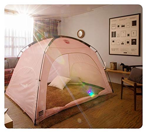  Warm Tent For Double Bed Without Floor (Pink) - Blocking Cold Air, Privacy, Play Indoor Tent