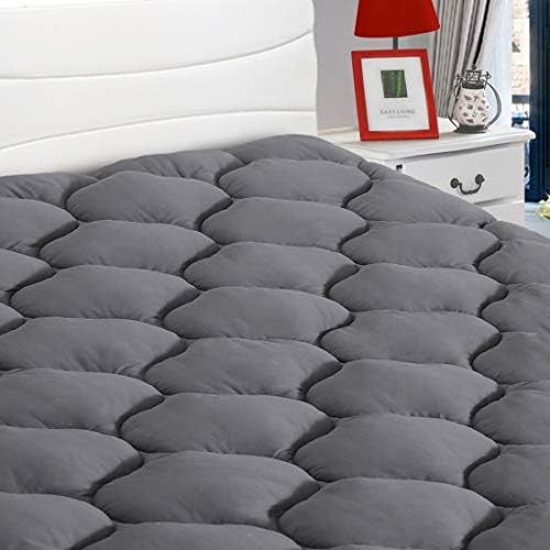  Queen Mattress Pad Cover Cooling Mattress Topper Cotton Top Pillow Top With Snow Down Alternative Fill (8-21 Inch Fitted Deep) Pocket